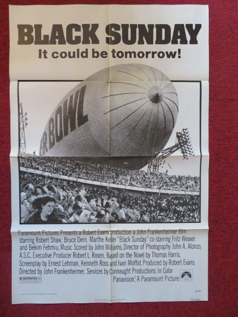 BLACK SUNDAY FOLDED US ONE SHEET POSTER ROBERT SHAW BRUCE DERN 1977 Movie posters
