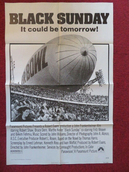 BLACK SUNDAY FOLDED US ONE SHEET POSTER ROBERT SHAW BRUCE DERN 1977 Movie posters