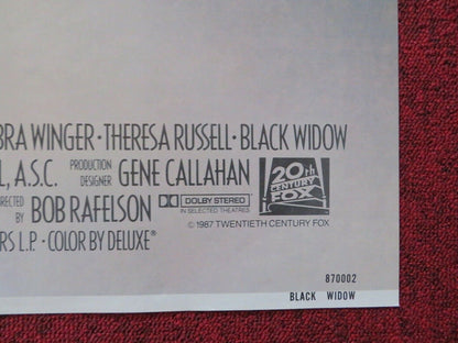 BLACK WIDOW FOLDED US ONE SHEET POSTER DEBRA WINGER THERESA RUSSELL 1987 Movie posters