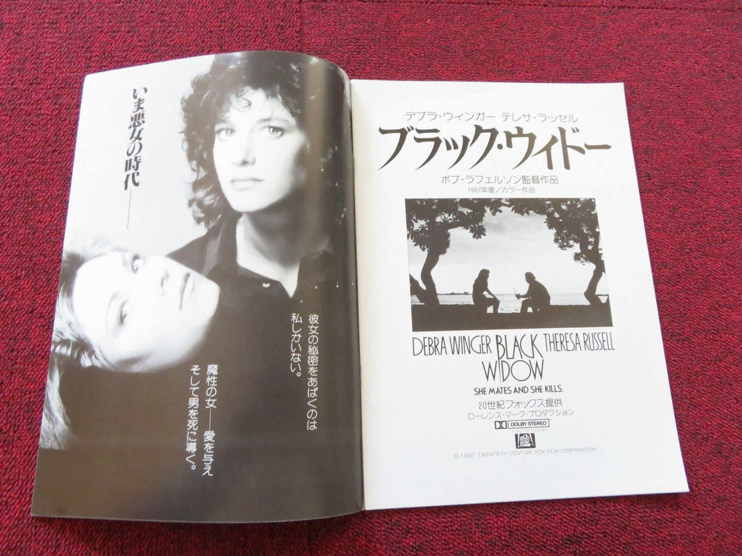 BLACK WIDOW JAPANESE BROCHURE / PRESS BOOK DEBRA WINGER THERESA RUSSELL 1987 Rendezvous Cinema Movie posters