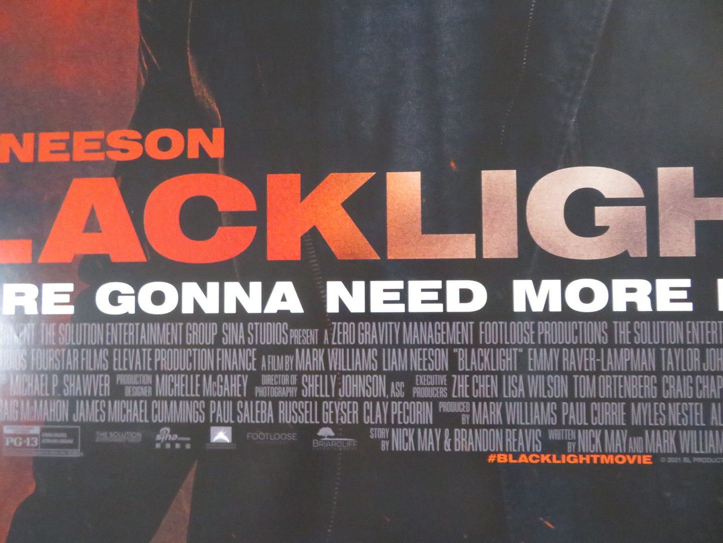 BLACKLIGHT US ONE SHEET ROLLED POSTER LIAM NEESON AIDAN QUINN 2022 Rendezvous Cinema Movie posters