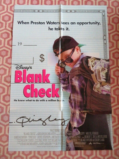 BLANK CHECK US ONE SHEET POSTER DISNEY JAMES EBHORN 1994 Movie posters