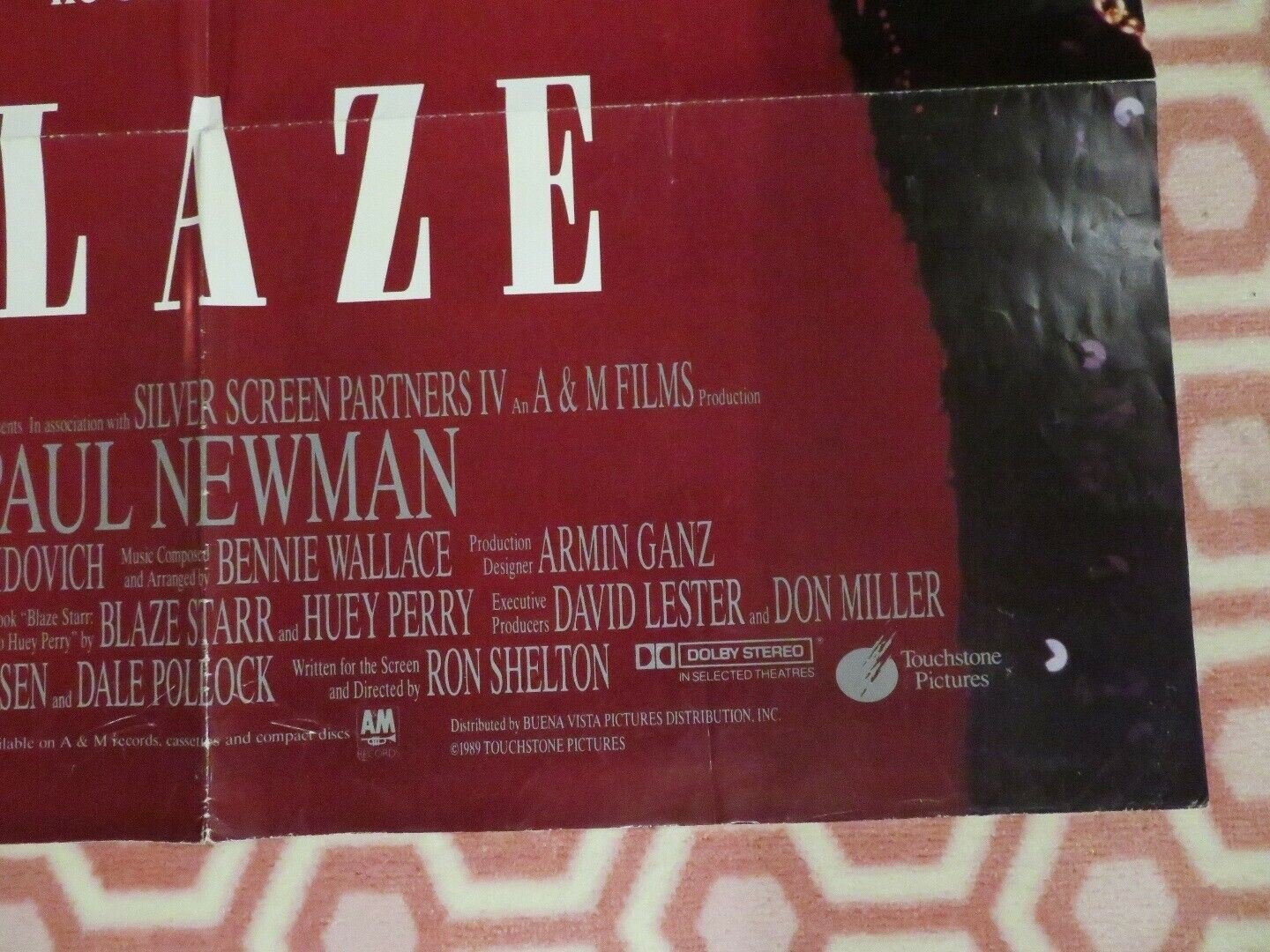 BLAZE US ONE SHEET POSTER PAUL NEWMAN JERRY HARDIN 1989 Movie posters