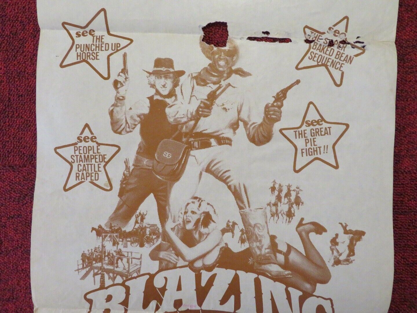 BLAZING SADDLES FOLDED AUSTRALIAN DAYBILL POSTER GENE WILDER MEL BROOKS 1974 Movie posters