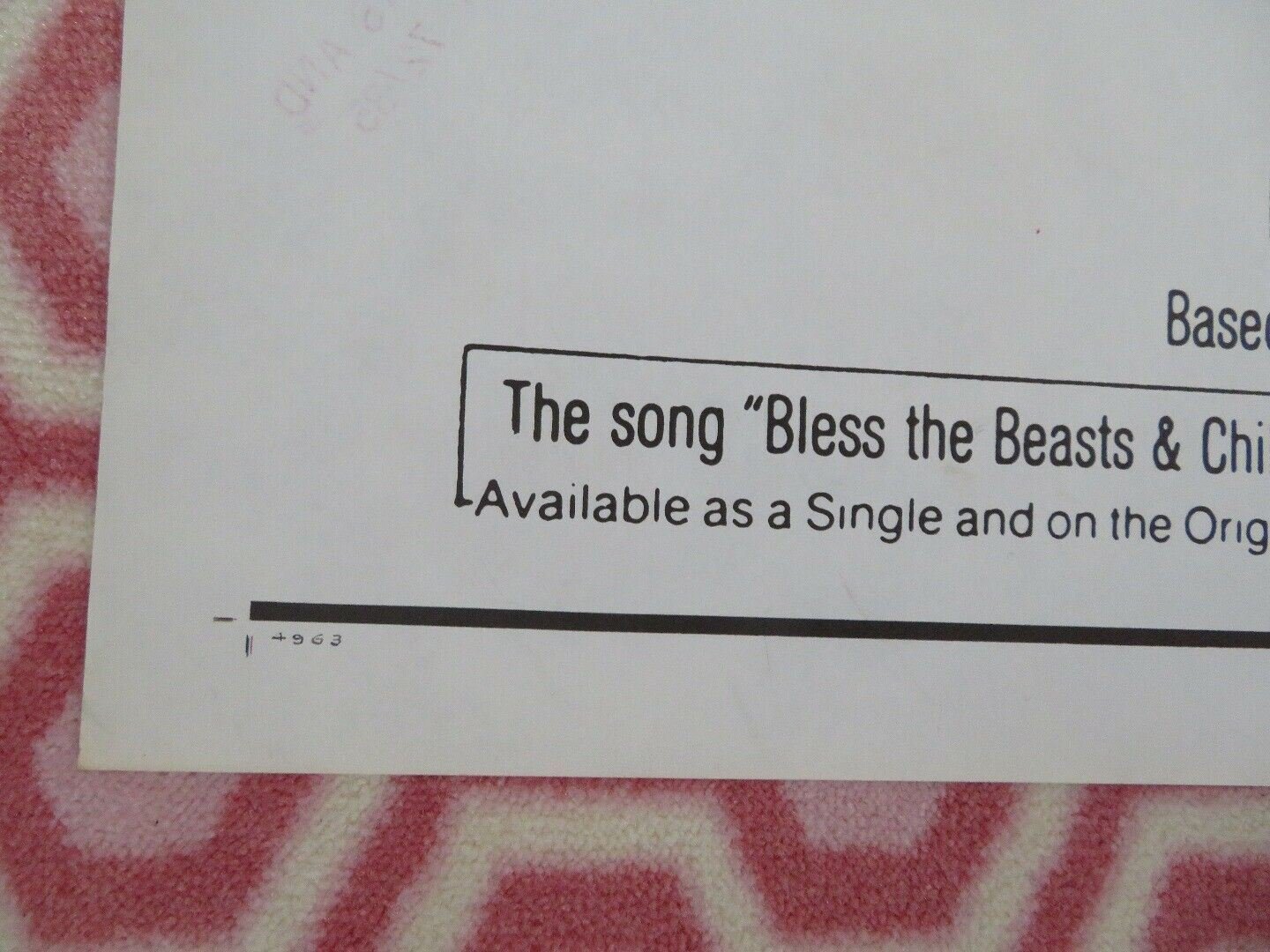 BLESS THE BEASTS & CHILDREN US ONE SHEET (27"x 41") POSTER BILLY MUMY 1971 Movie posters