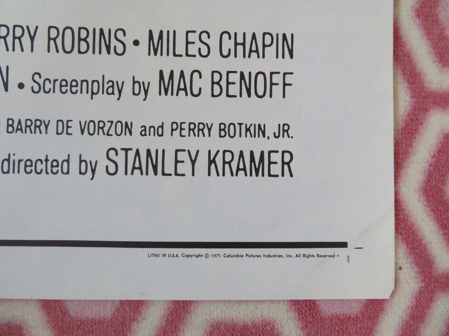 BLESS THE BEASTS & CHILDREN US ONE SHEET (27"x 41") POSTER BILLY MUMY 1971 Movie posters