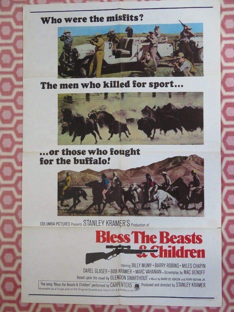 BLESS THE BEASTS & CHILDREN US ONE SHEET (27"x 41") POSTER BILLY MUMY 1971 Movie posters