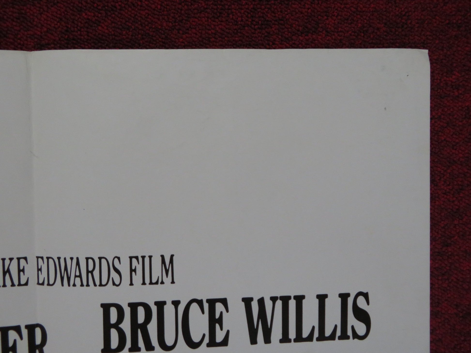 BLIND DATE UK QUAD POSTER FOLDED KIM BASINGER BRUCE WILLIS 1987 Rendezvous Cinema Movie posters