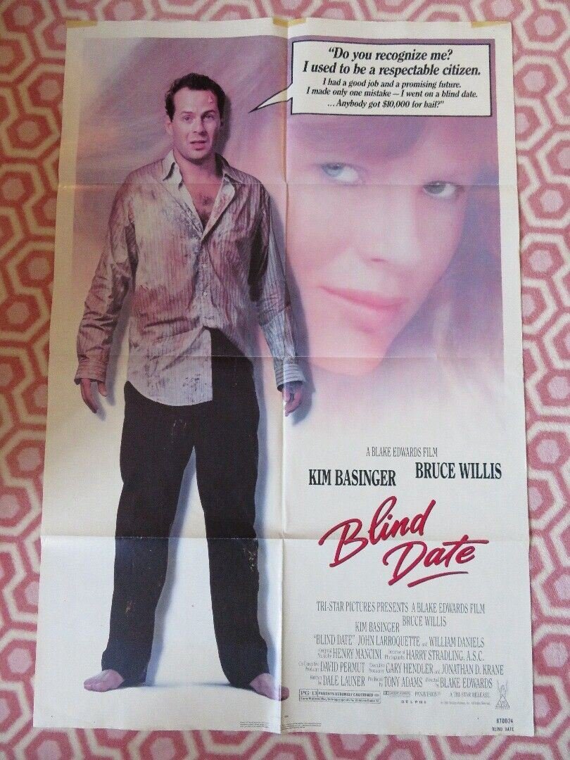 BLIND DATE US ONE SHEET POSTER FOLDED KIM BASINGER BRUCE WILLIS 1987 Movie posters