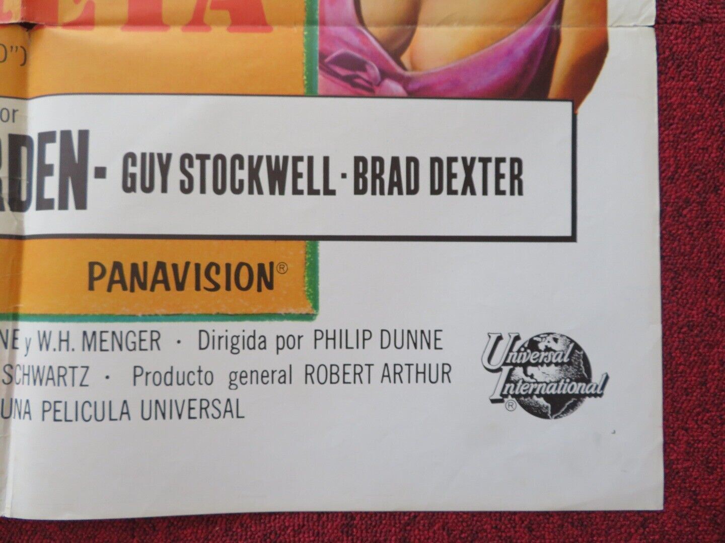 BLINDFOLD SPANISH ONE SHEET FOLDED POSTER ROCK HUDSON CLAUDIA CARDINALE 1966 - Rendezvous Cinema