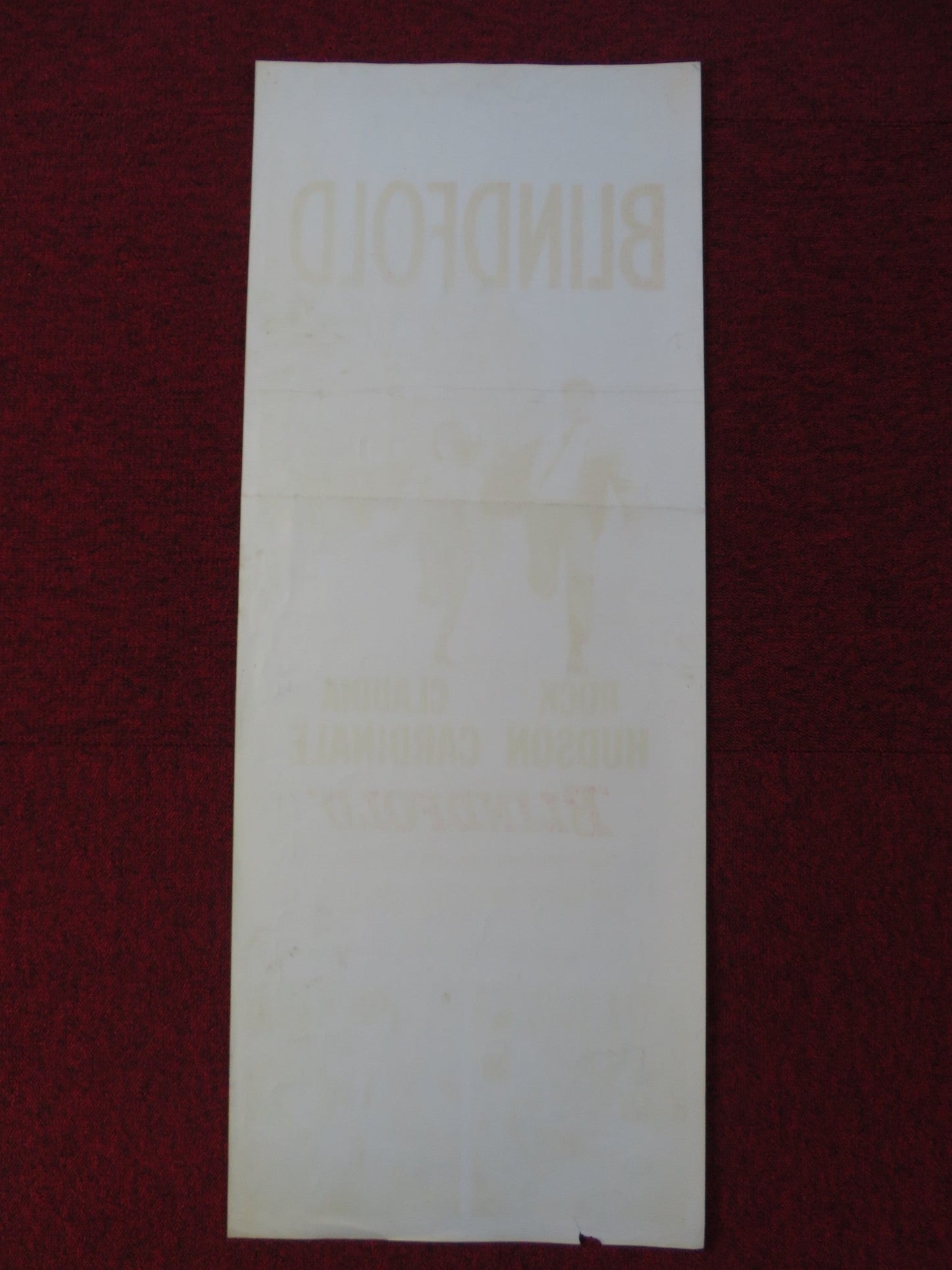 BLINDFOLD US INSERT (14"x 36") POSTER ROCK HUDSON CLAUDIA CARDINALE 1966 Rendezvous Cinema Movie posters