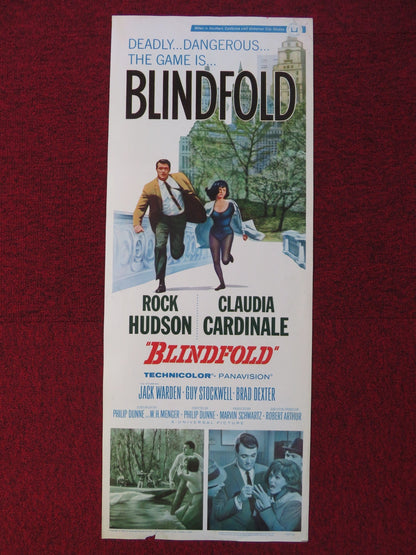 BLINDFOLD US INSERT (14"x 36") POSTER ROCK HUDSON CLAUDIA CARDINALE 1966 Rendezvous Cinema Movie posters