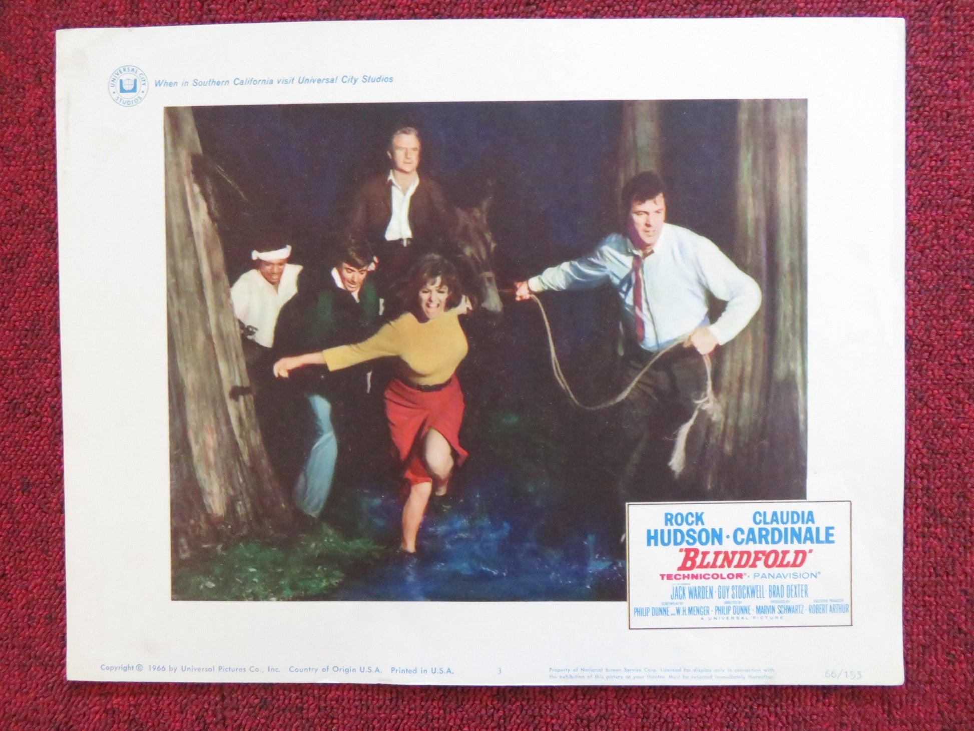 BLINDFOLD US LOBBY CARD FULL SET ROCK HUDSON CLAUDIA CARDINALE 1966 Rendezvous Cinema Movie posters