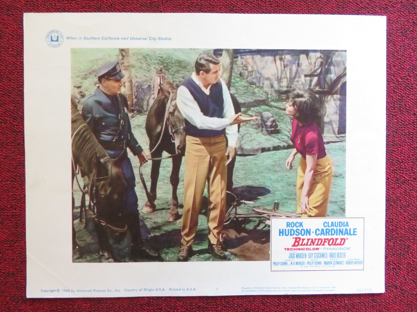 BLINDFOLD US LOBBY CARD FULL SET ROCK HUDSON CLAUDIA CARDINALE 1966 Rendezvous Cinema Movie posters