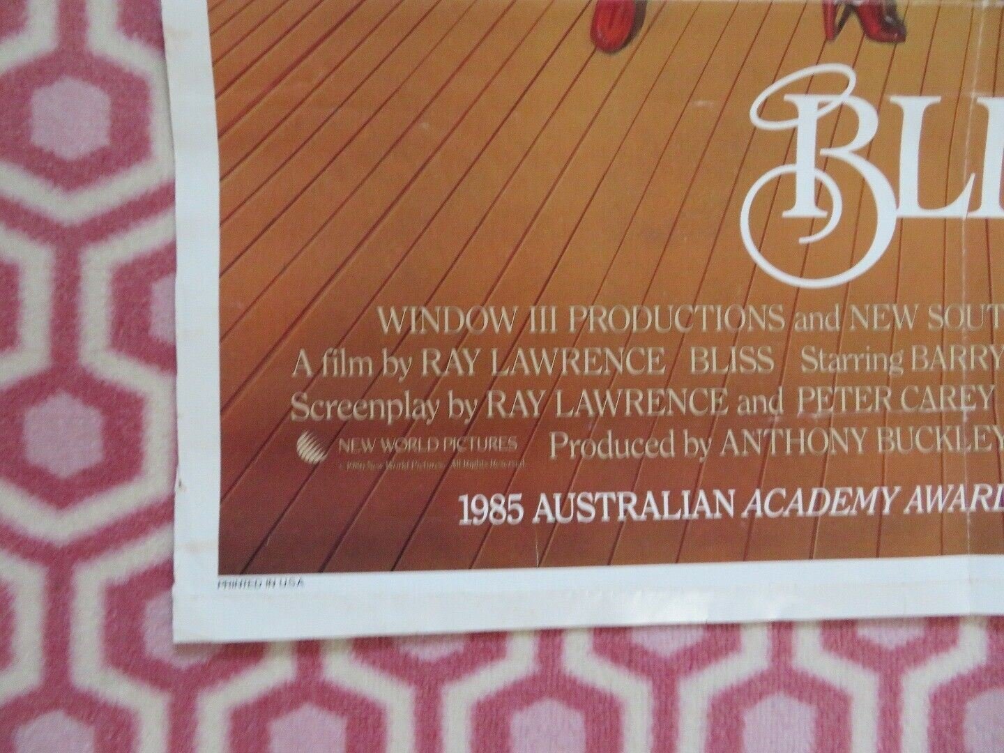 BLISS US ONE SHEET POSTER PETER CAREY BARRY OTTO 1985 Movie posters