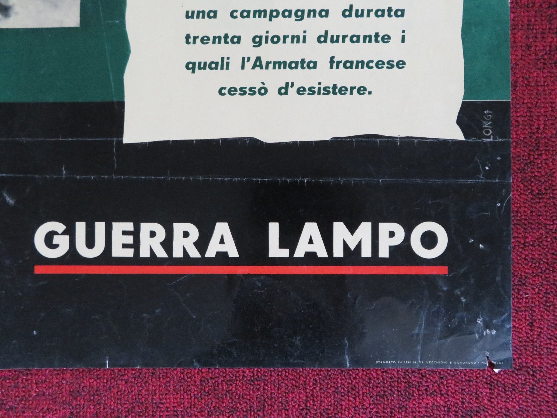 BLITZKRIEG ITALIAN FOGLIO POSTER WOLF ACKVA JAMES BYRNES 1962 Rendezvous Cinema Movie posters