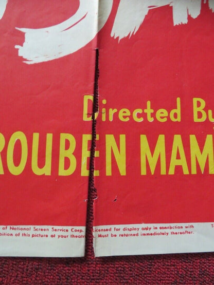 BLOOD AND SAND FOLDED US ONE SHEET POSTER TRYONE POWER RITA HAYWORTH 1941 - Rendezvous Cinema