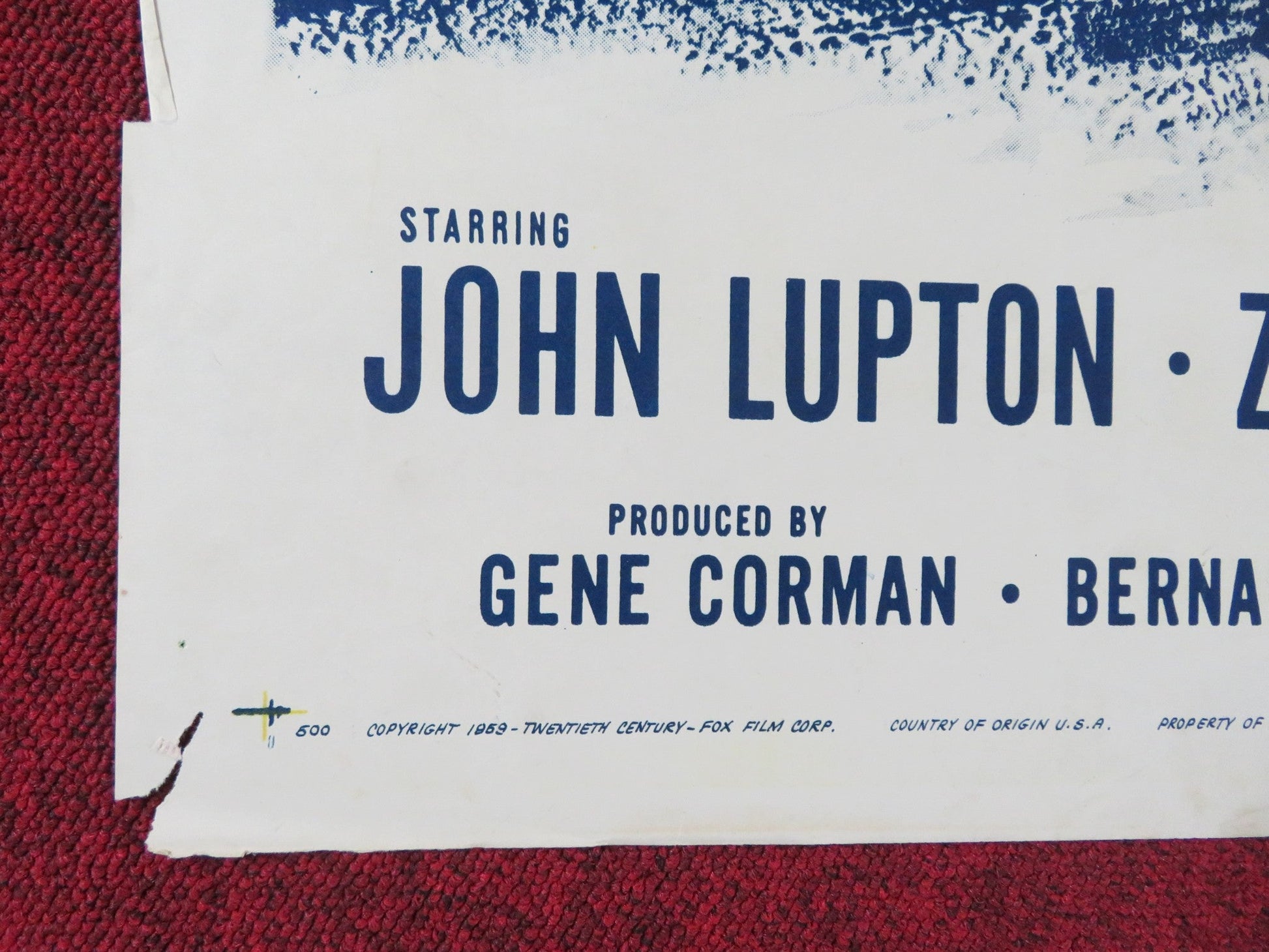 BLOOD AND STEEL FOLDED US ONE SHEET POSTER JOHN LUPTON ZIVA RODANN 1959 Rendezvous Cinema Movie posters