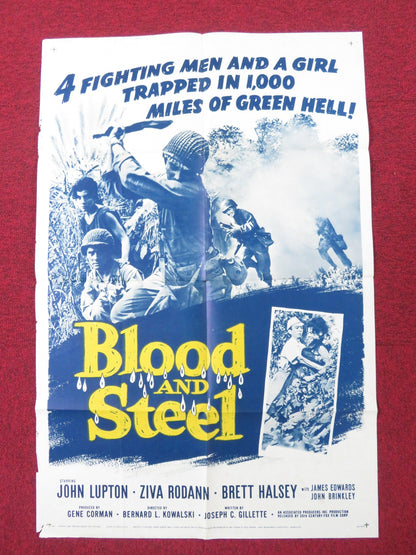BLOOD AND STEEL FOLDED US ONE SHEET POSTER JOHN LUPTON ZIVA RODANN 1959 Rendezvous Cinema Movie posters