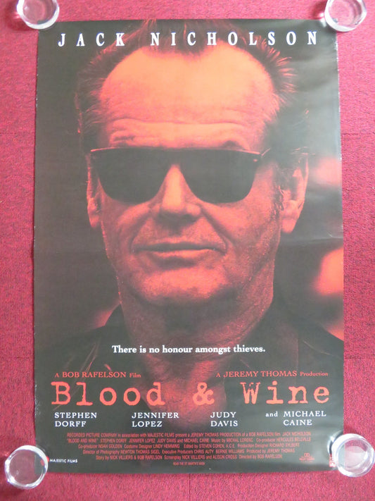 BLOOD AND WINE US ONE SHEET ROLLED POSTER JACK NICHOLSON STEPHEN DORFF 1996 Rendezvous Cinema Movie posters