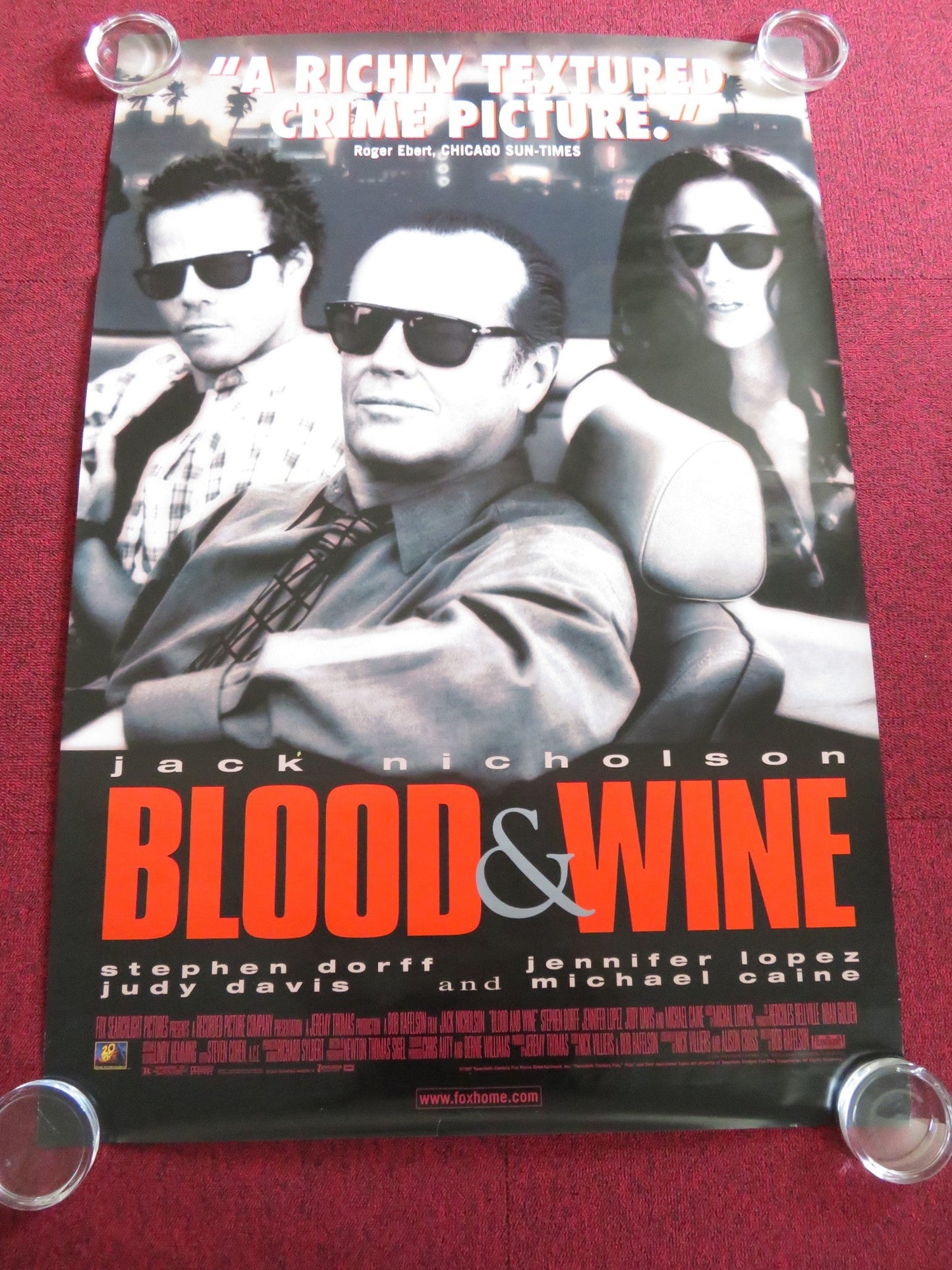 BLOOD AND WINE US VHS ONE SHEET ROLLED POSTER JACK NICHOLSON STEPHEN DORFF 1996 Rendezvous Cinema Movie posters