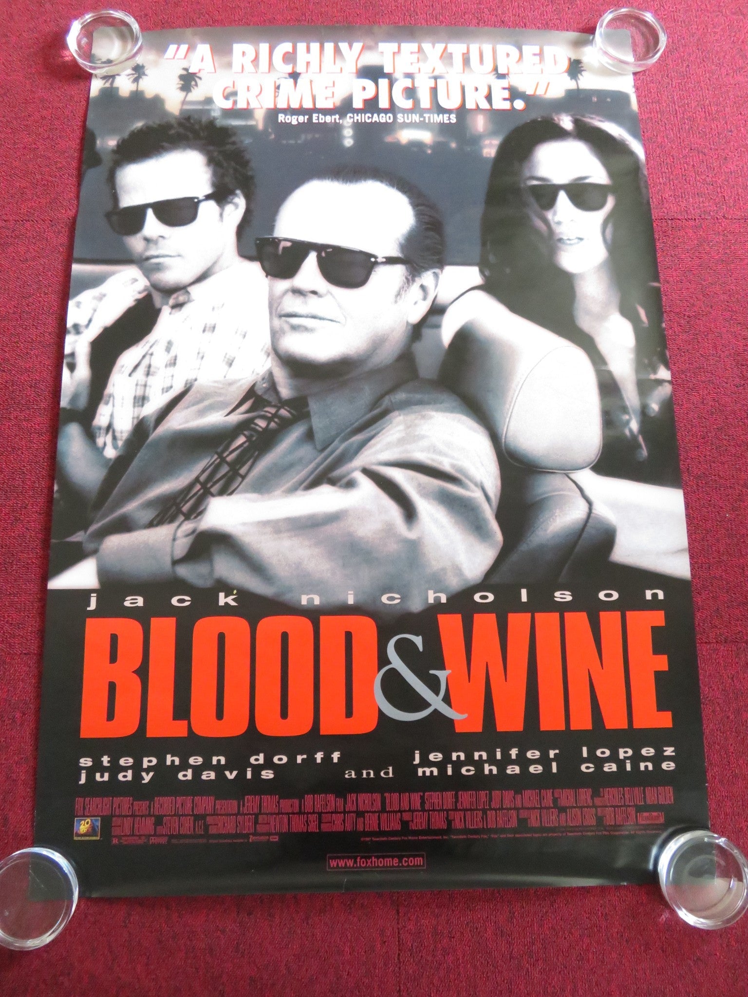 BLOOD AND WINE US VHS ONE SHEET ROLLED POSTER JACK NICHOLSON STEPHEN DORFF 1996 Rendezvous Cinema Movie posters