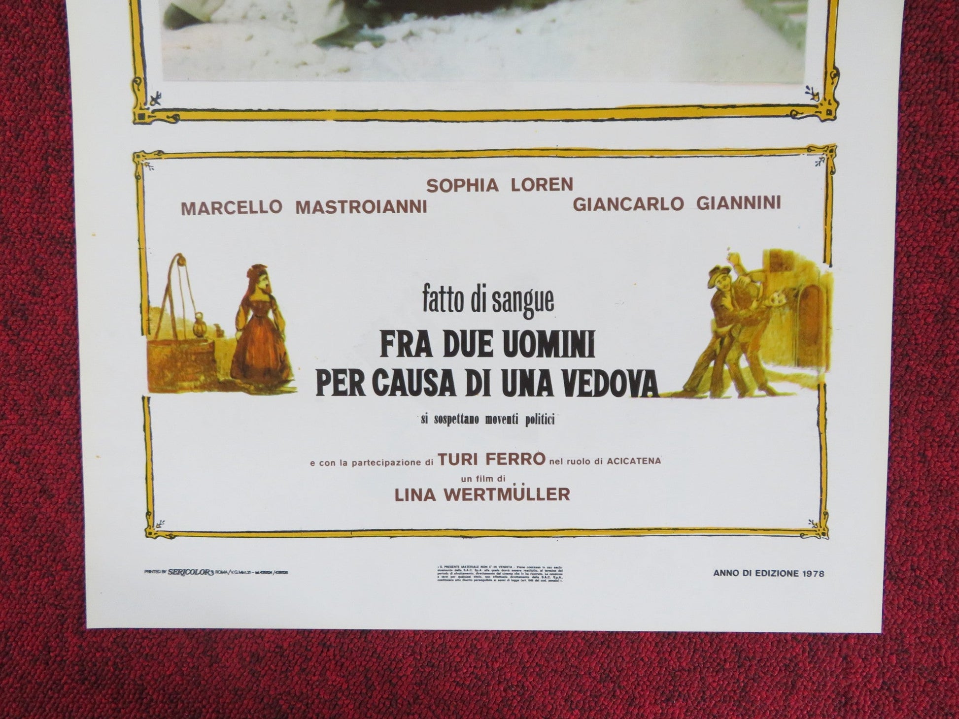 BLOOD FEUD ITALIAN LOCANDINA POSTER SOPHIA LOREN MARCELLO MASTROIANNI 1978 Rendezvous Cinema Movie posters