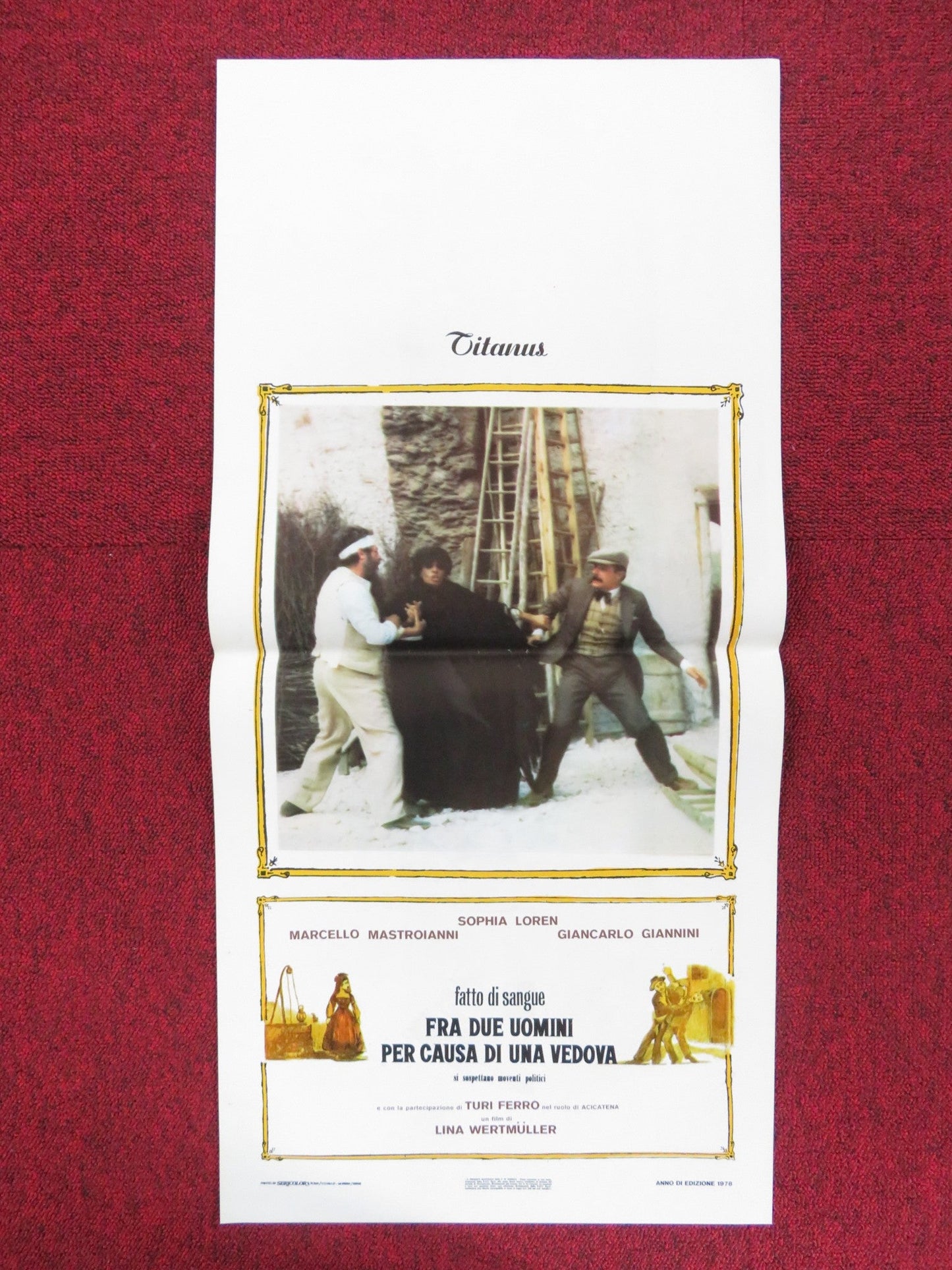 BLOOD FEUD ITALIAN LOCANDINA POSTER SOPHIA LOREN MARCELLO MASTROIANNI 1978 Rendezvous Cinema Movie posters