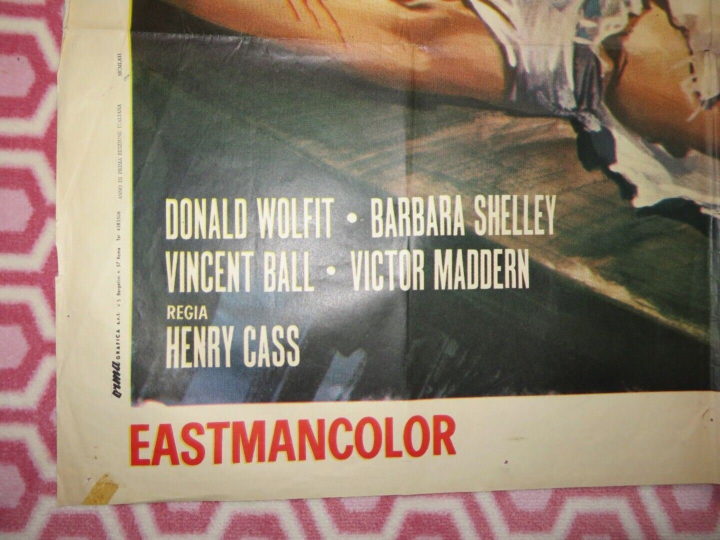 BLOOD OF VAMPIRE / II SANGUE ITALIAN 2 FOGLIO POSTER DONALD WOLFIT R1962 Movie posters