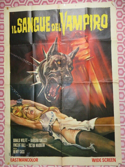 BLOOD OF VAMPIRE / II SANGUE ITALIAN 2 FOGLIO POSTER DONALD WOLFIT R1962 Movie posters