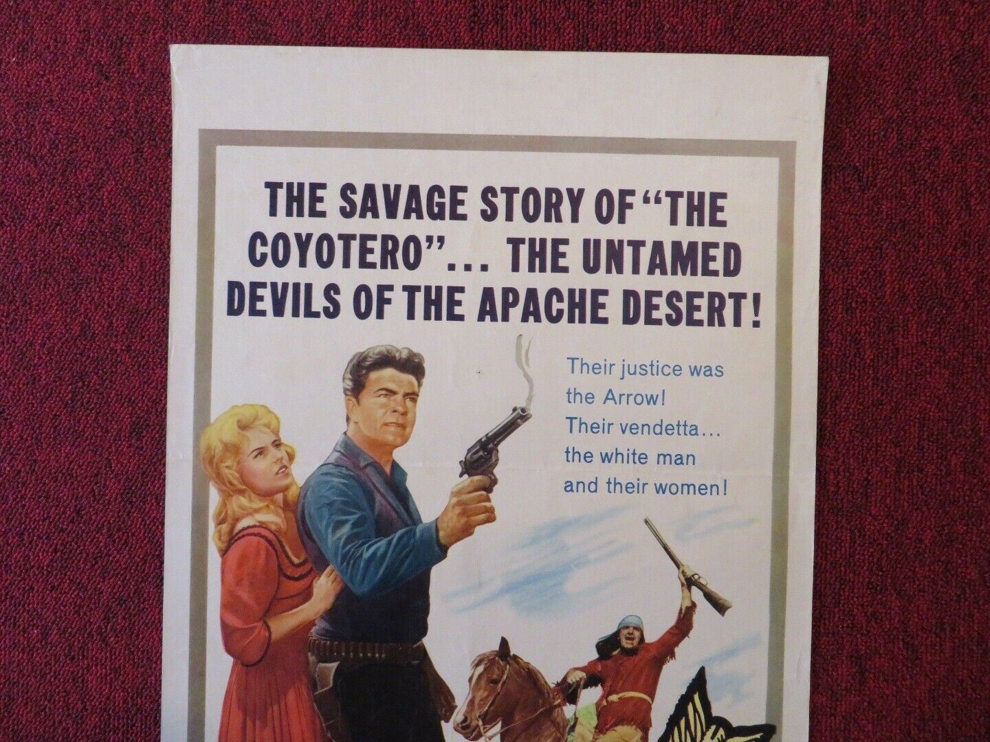 BLOOD ON THE ARROW US INSERT (14"x 36") POSTER DALE ROBERTSON MARTHA HYER 1964 - Rendezvous Cinema