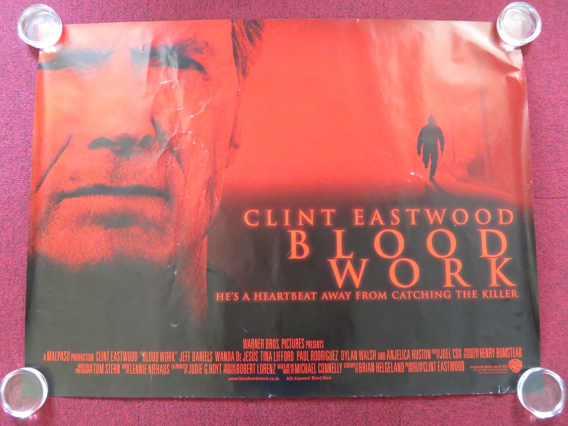 BLOOD WORK UK QUAD (30"x 40") ROLLED POSTER CLINT EASTWOOD JEFF DANIELS 2002 Rendezvous Cinema Movie posters