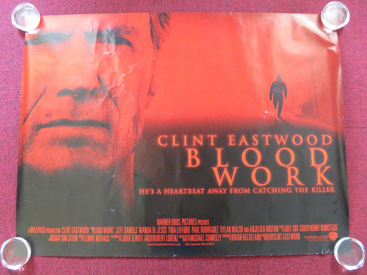 BLOOD WORK UK QUAD (30"x 40") ROLLED POSTER CLINT EASTWOOD JEFF DANIELS 2002 Rendezvous Cinema Movie posters