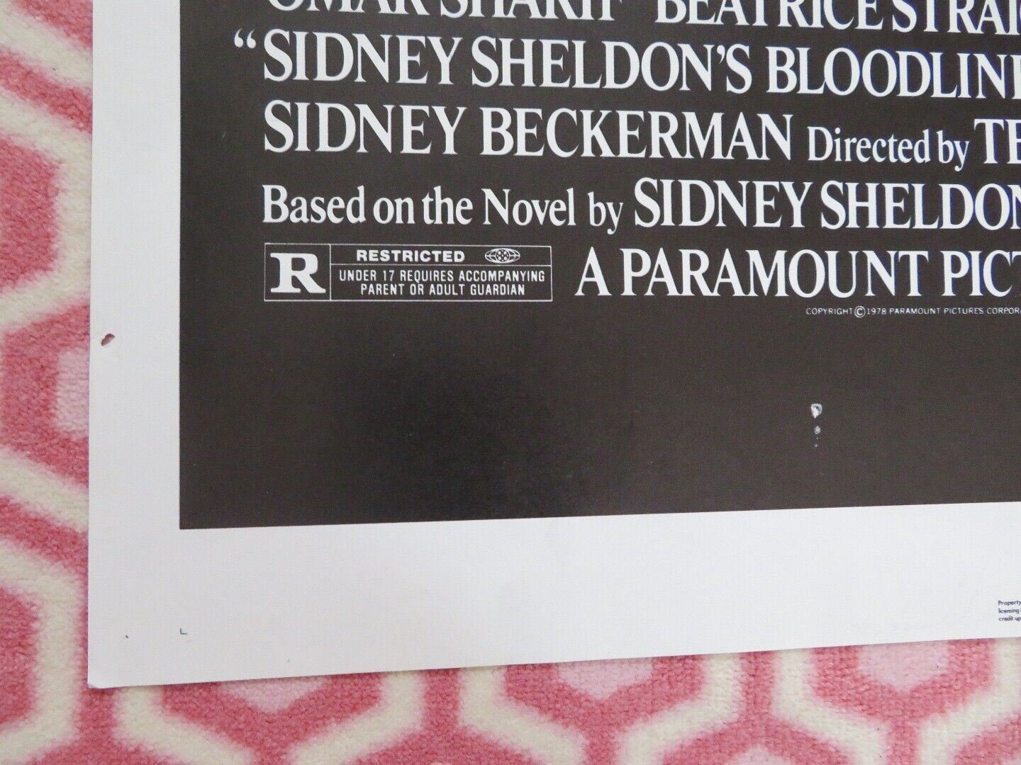 BLOODLINE FOLDED US ONE SHEET POSTER AUDREY HEPBURN BEN GAZZARA 1979 Movie posters