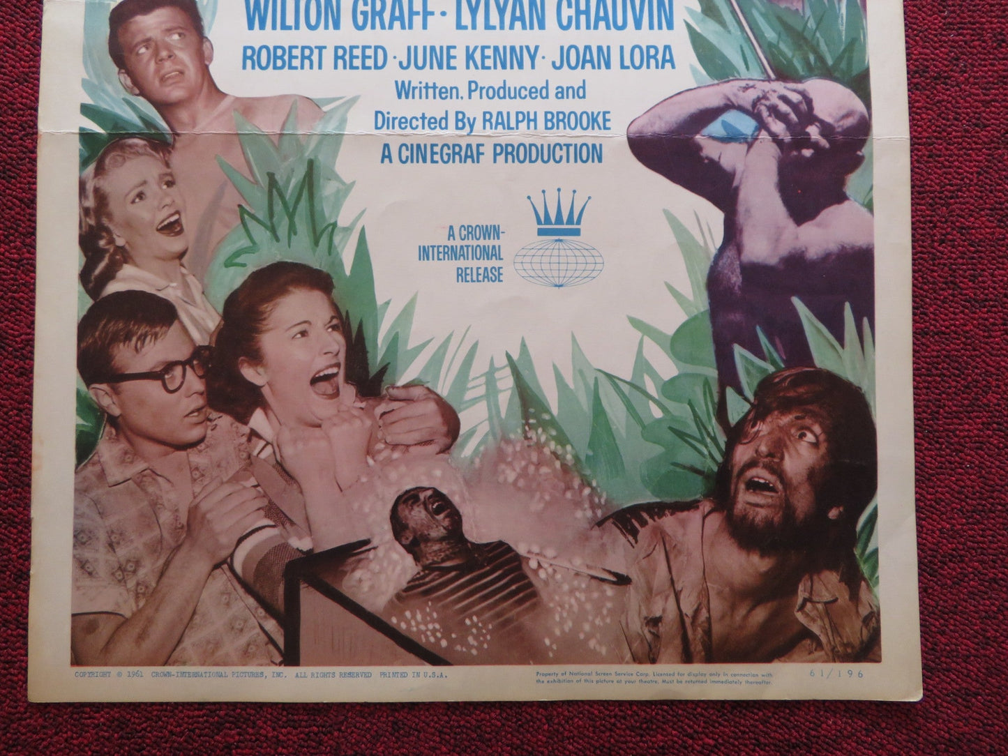 BLOODLUST! US INSERT (14"x 36") POSTER WILTON GRAFF LYLYAN CHAUVIN 1961 Rendezvous Cinema Movie posters