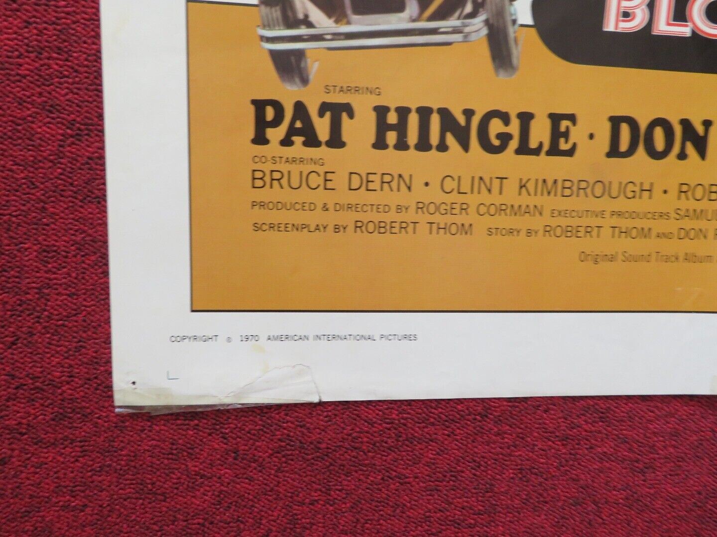 BLOODY MAMA FOLDED US ONE SHEET POSTER PAT HINGLE DON STROUD 1970 Movie posters