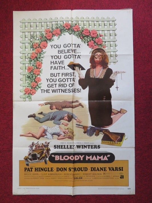 BLOODY MAMA FOLDED US ONE SHEET POSTER PAT HINGLE DON STROUD 1970 Movie posters