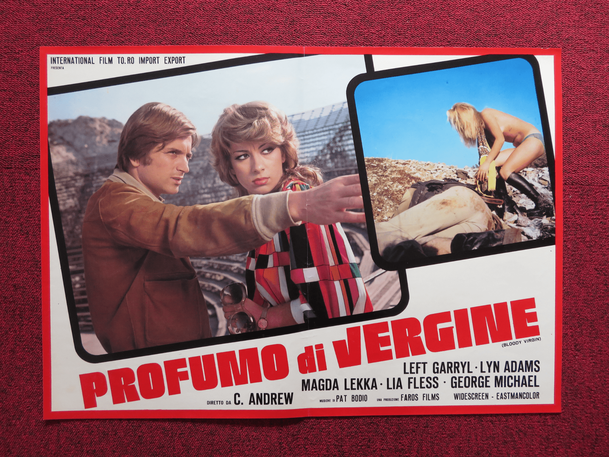 BLOODY VIRGIN - A ITALIAN FOTOBUSTA POSTER LEFT GARRYL LYN ADAMS 1975 - Rendezvous Cinema