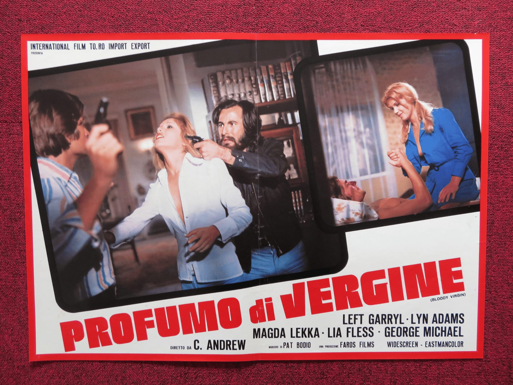 BLOODY VIRGIN - E ITALIAN FOTOBUSTA POSTER LEFT GARRYL LYN ADAMS 1975 Rendezvous Cinema Movie posters
