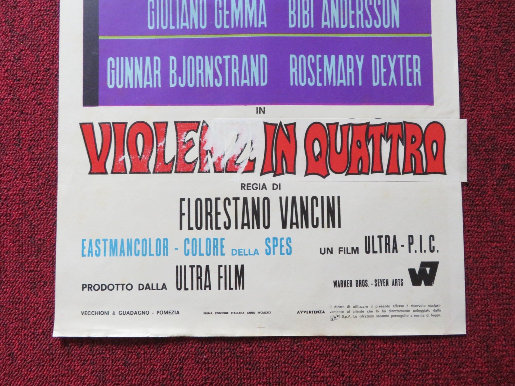 BLOW HOT BLOW COLD - A ITALIAN LOCANDINA POSTER GIULIANO GEMMA B. ANDERSSON 1969 Rendezvous Cinema Movie posters