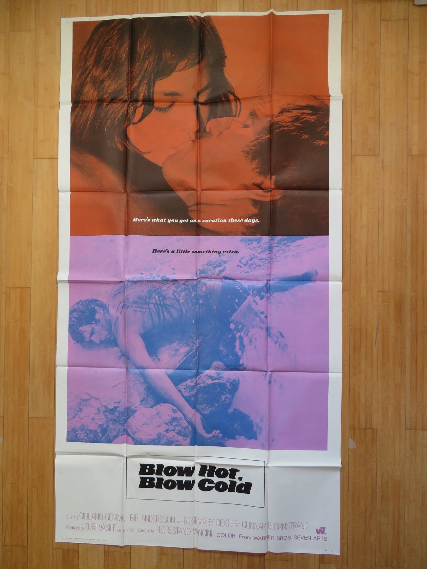 BLOW HOT, BLOW COLD US 3 SHEET POSTER GUILIANO GEMMA BIBI ANDERSSON 1969 Rendezvous Cinema Movie posters