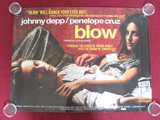 BLOW UK QUAD ROLLED POSTER JOHNNY DEPP PENELOPE CRUZ 2001 Rendezvous Cinema Movie posters