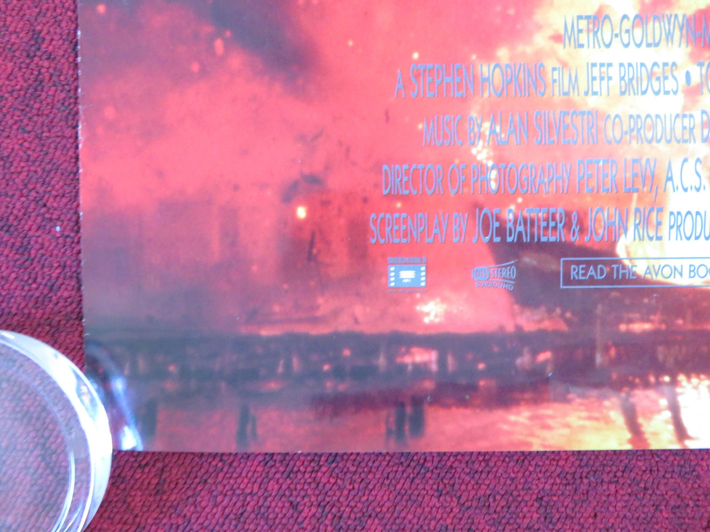 BLOWN AWAY VHS VIDEO POSTER ROLLED JEFF BRIDGES TOMMY LEE JONES 1994 Rendezvous Cinema Movie posters