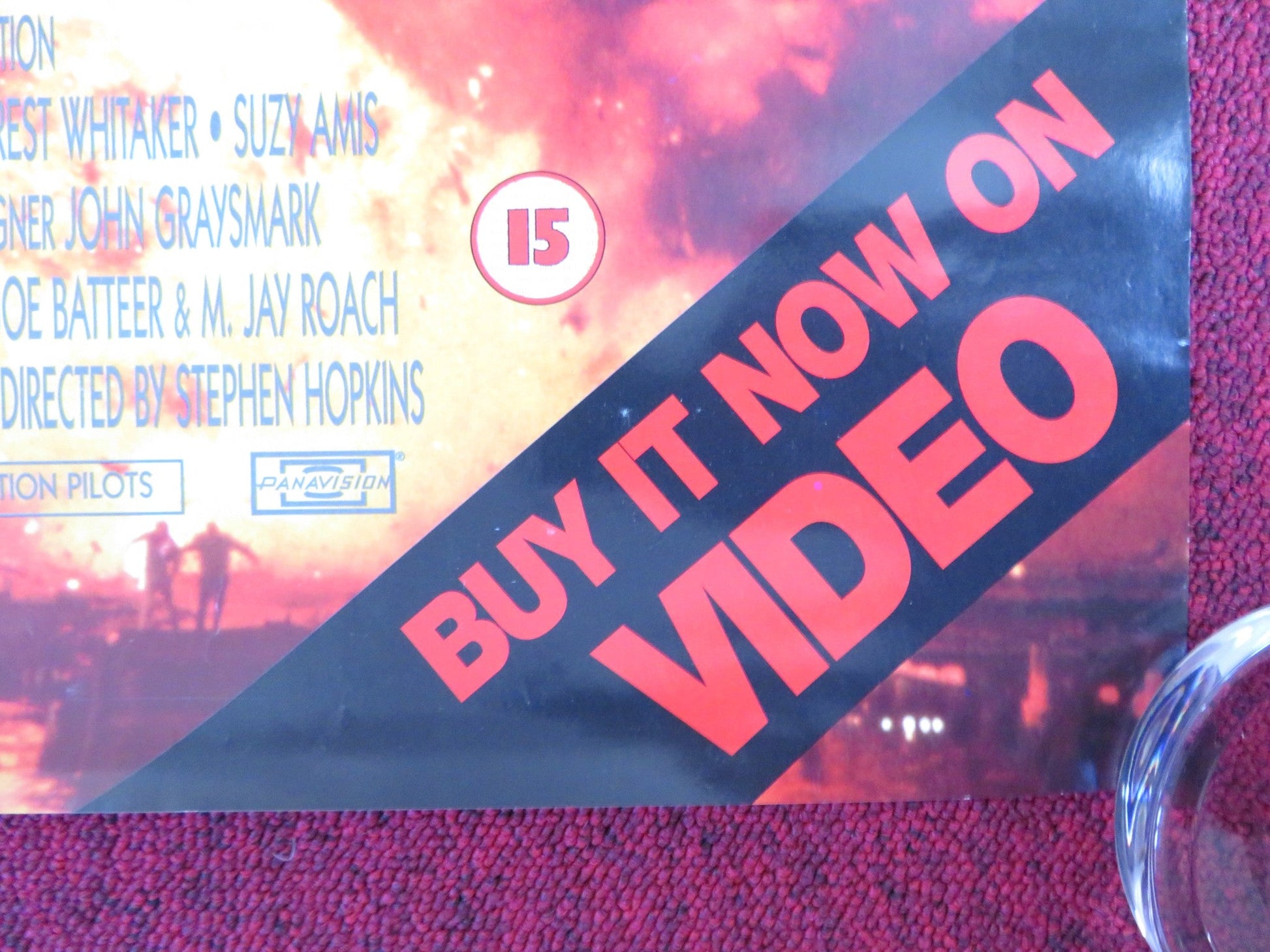 BLOWN AWAY VHS VIDEO POSTER ROLLED JEFF BRIDGES TOMMY LEE JONES 1994 Rendezvous Cinema Movie posters