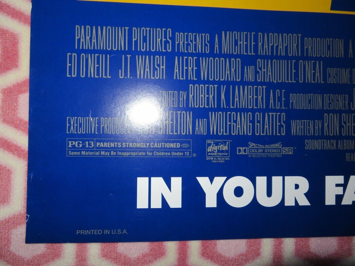 BLUE CHIP US ONE SHEET ROLLED POSTER SHAQ NOLTE 1994 Movie posters