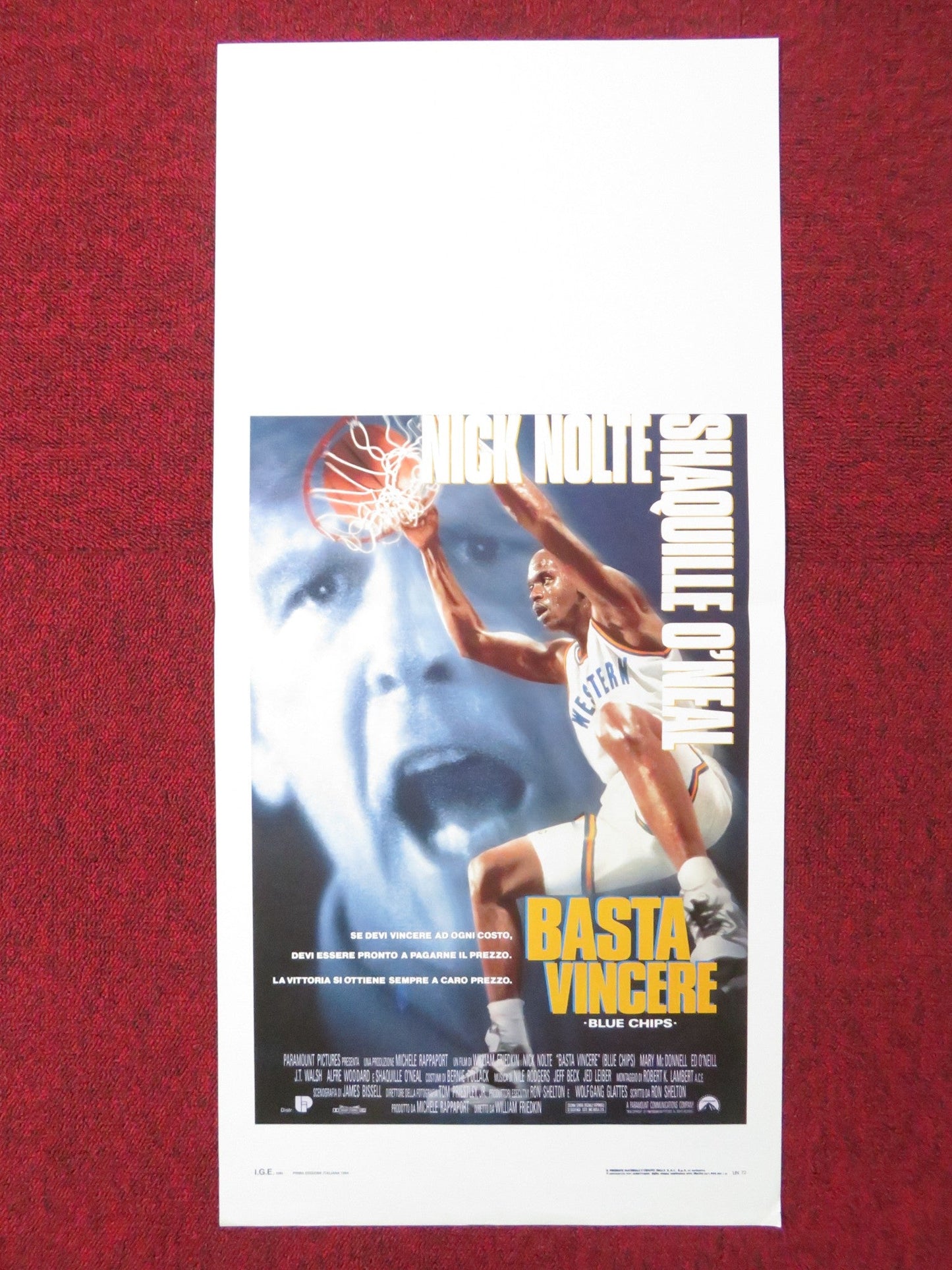 BLUE CHIPS ITALIAN LOCANDINA POSTER NICK NOLTE SHAQUILLE O'NEAL 1994 Rendezvous Cinema Movie posters