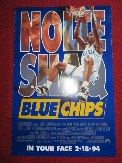 BLUE CHIPS US ONE SHEET ROLLED POSTER NICK NOLTE SHAQUILLE O'NEAL 1994 Movie posters