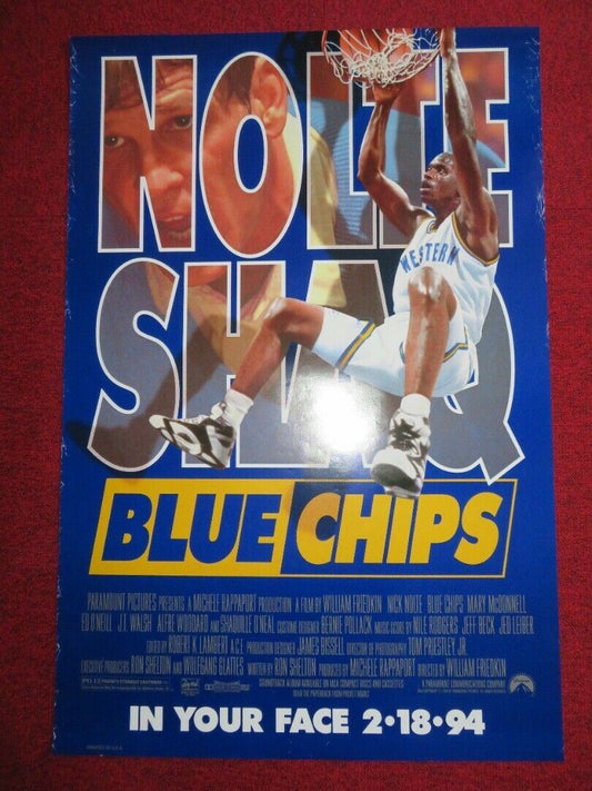 BLUE CHIPS US ONE SHEET ROLLED POSTER NICK NOLTE SHAQUILLE O'NEAL 1994 Movie posters