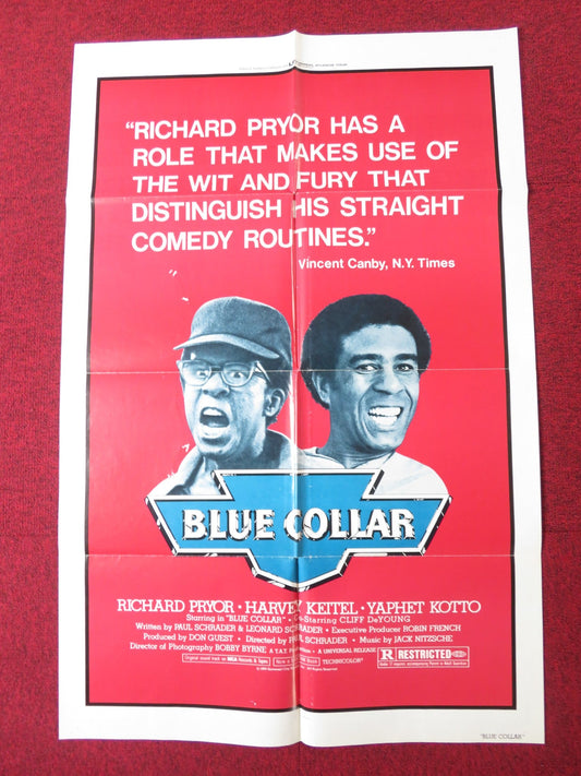 BLUE COLLAR FOLDED US ONE SHEET POSTER RICHARD PRYOR HARVEY KEITEL 1978 Rendezvous Cinema Movie posters