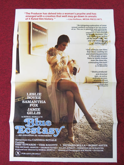 BLUE ECSTASY US TRI FOLDED ONE SHEET ROLLED POSTER L. BOVEE SAMANTHA FOX 1980 Rendezvous Cinema Movie posters
